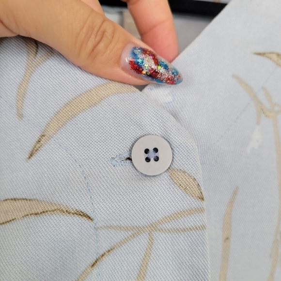 Vintage Partners 90s Y2K Blue Floral Spring Cottagecore Button Vest Tencel XL - Picture 9 of 13